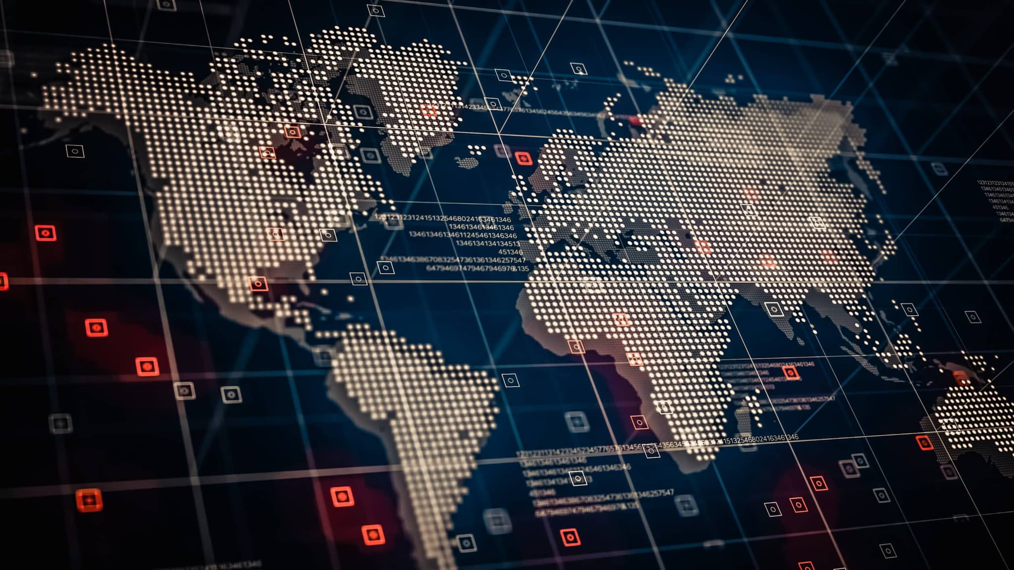 Digital,World,Map,Hologram,Blue,Background