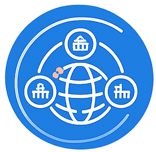 Iconen internationale netwerken